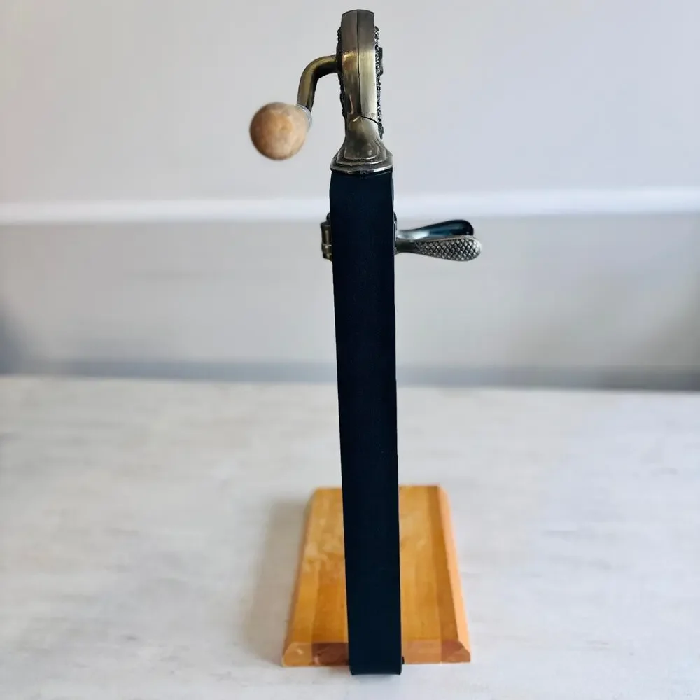 Rogar Estate Wine Bottle Opener Corkscrew Grape Motif Wood Stand 23